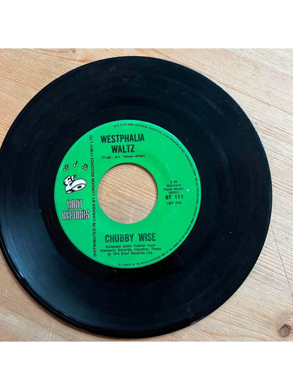 Chubby Wise - Westphalia Waltz/Maiden's Prayer 45rpm VG+ R06